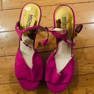 Fuschia pink Michael Kors sandals.